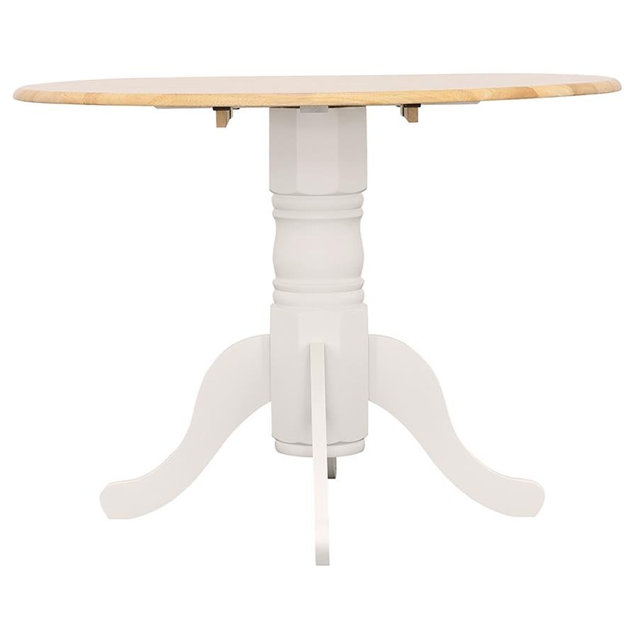 4241_04x900.jpg ALLISON ROUND 40-INCH DROP LEAF EXTENSION DINING TABLE WHITE - Image 4