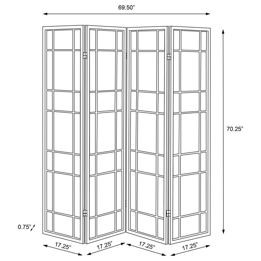 CATABELLA 4-PANEL ROOM DIVIDER FOLDING SHOJI SCREEN FLORAL - Image 7