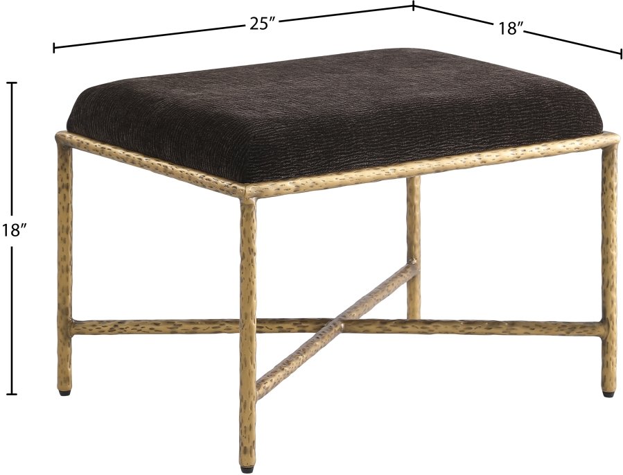 Valley Chenille Fabric Upholstered Bench - Image 6