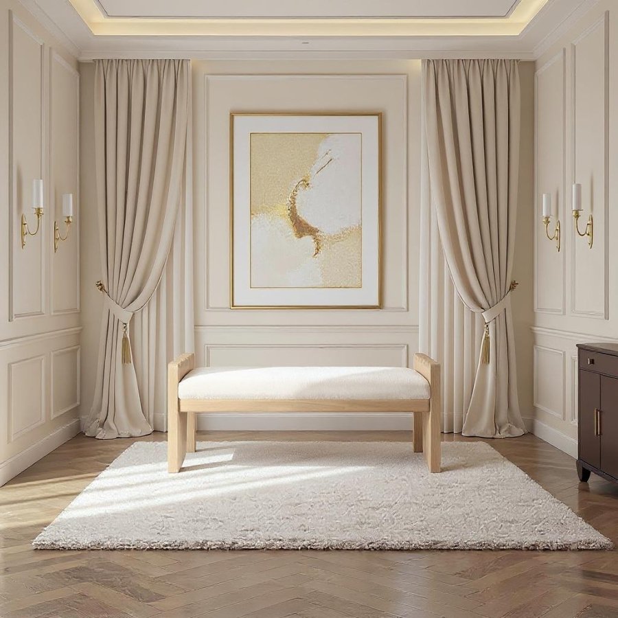 Sonia Velour Fur Fabric Upholstered Bench - Image 2