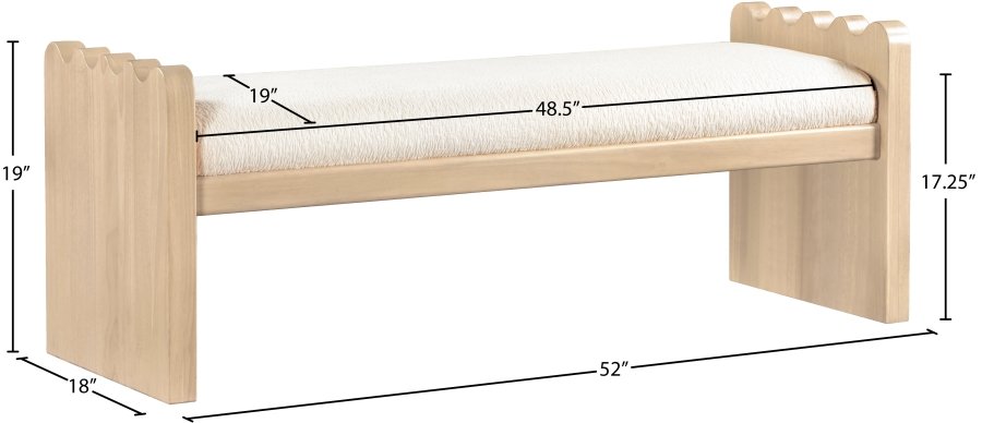 Sonia Velour Fur Fabric Upholstered Bench - Image 7