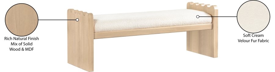 Sonia Velour Fur Fabric Upholstered Bench - Image 8