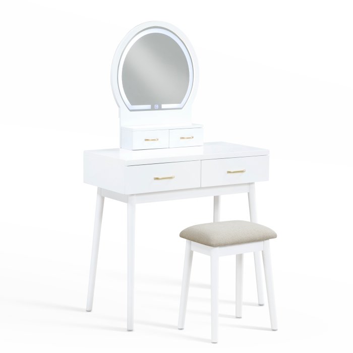 4565WH Dressing Table with Mirror