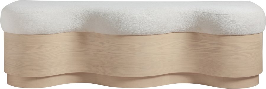 Savoy Velour Fur Fabric Upholstered Bench - Image 3