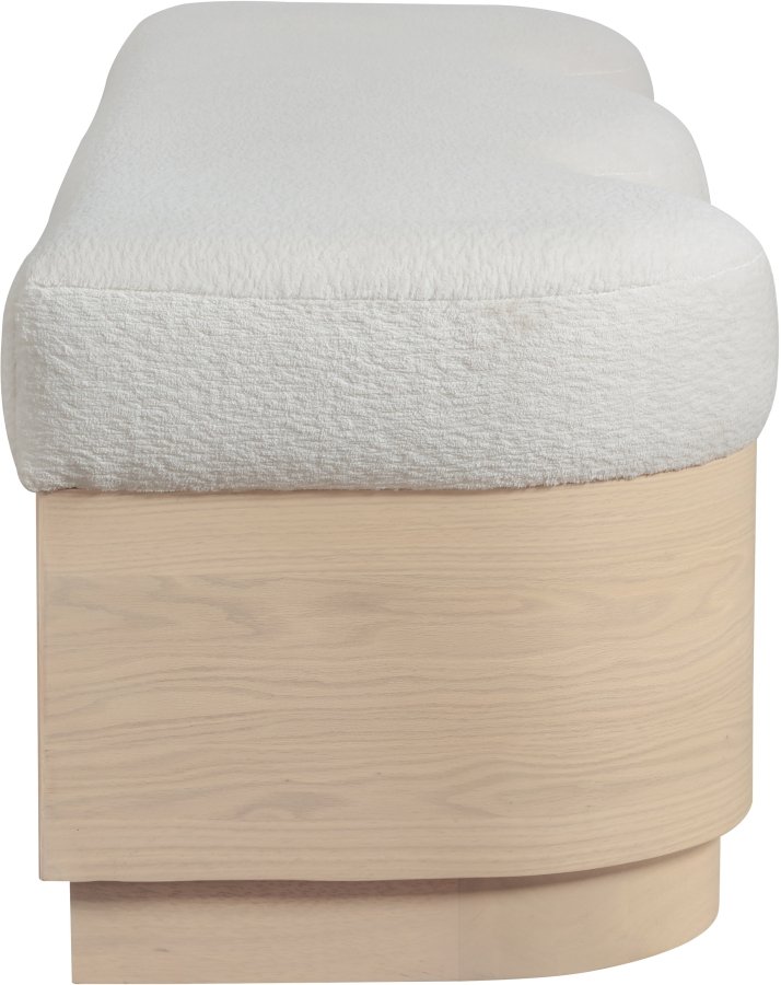 Savoy Velour Fur Fabric Upholstered Bench - Image 4