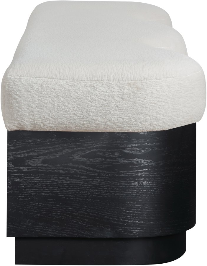 Savoy Velour Fur Fabric Upholstered Bench - Image 4