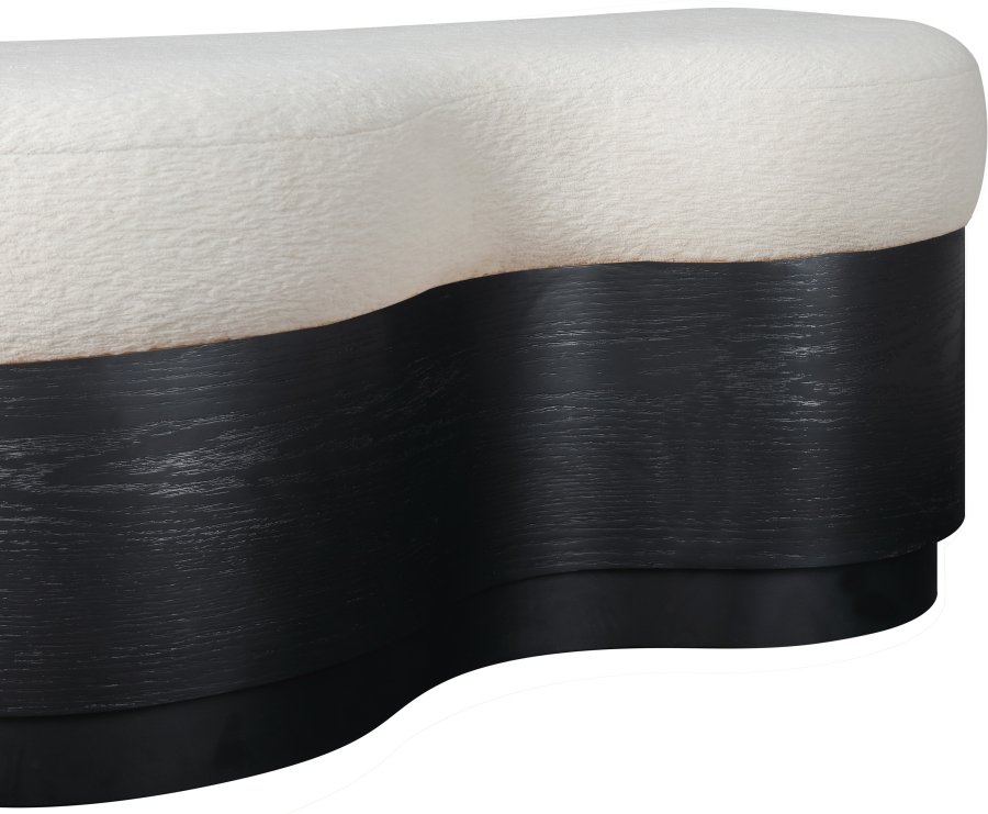 Savoy Velour Fur Fabric Upholstered Bench - Image 5