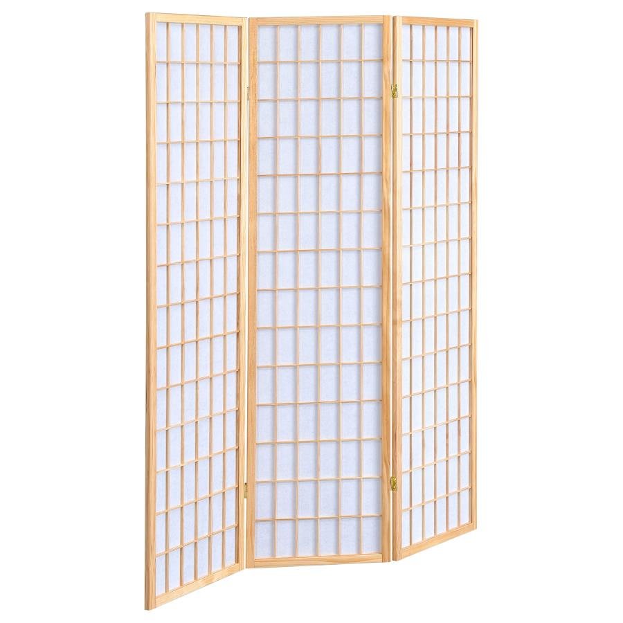 CARRIE 3-PANEL ROOM DIVIDER FOLDING SHOJI SCREEN NATURAL