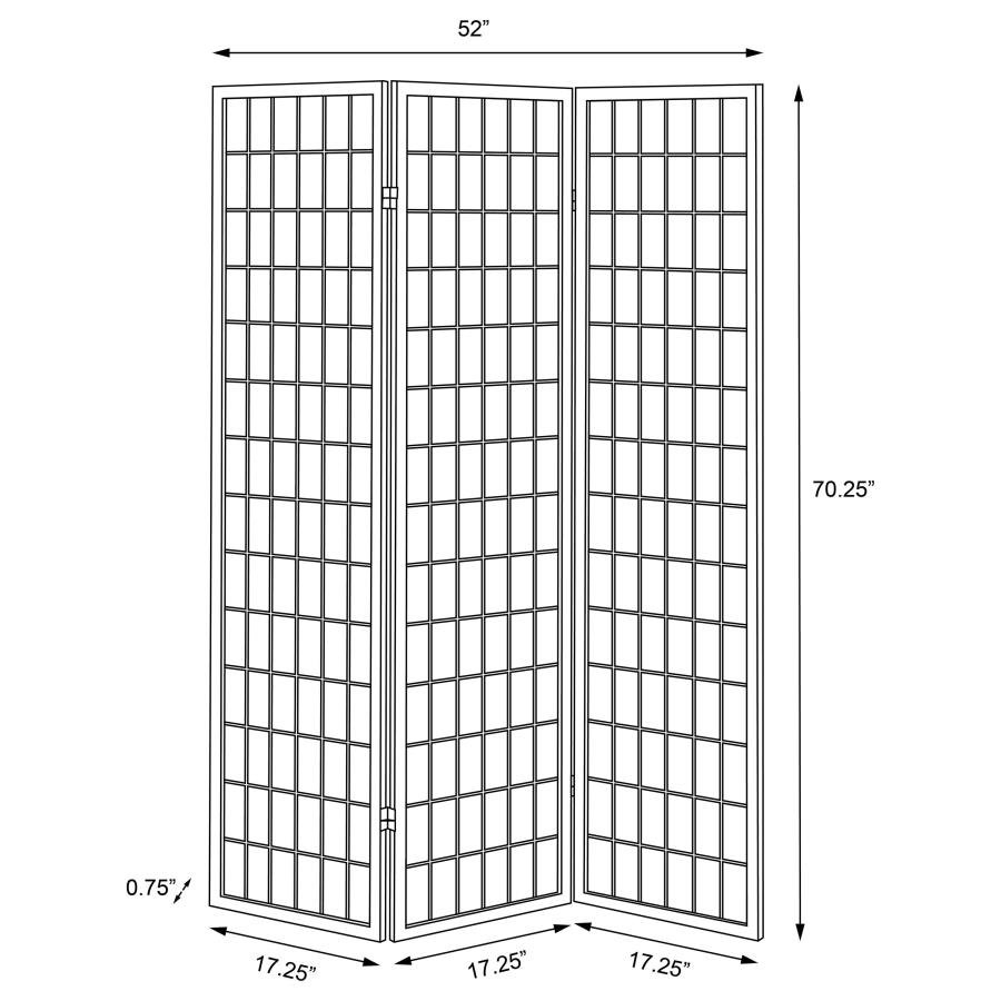 CARRIE 3-PANEL ROOM DIVIDER FOLDING SHOJI SCREEN NATURAL - Image 6