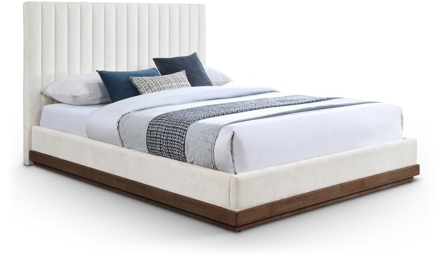 Emmet Chenille Fabric Upholstered Bed