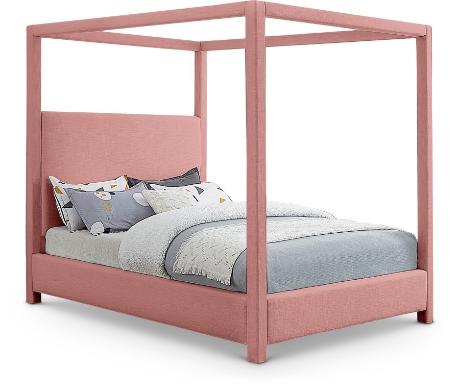 Emerson Linen Textured Fabric Upholstered Bed