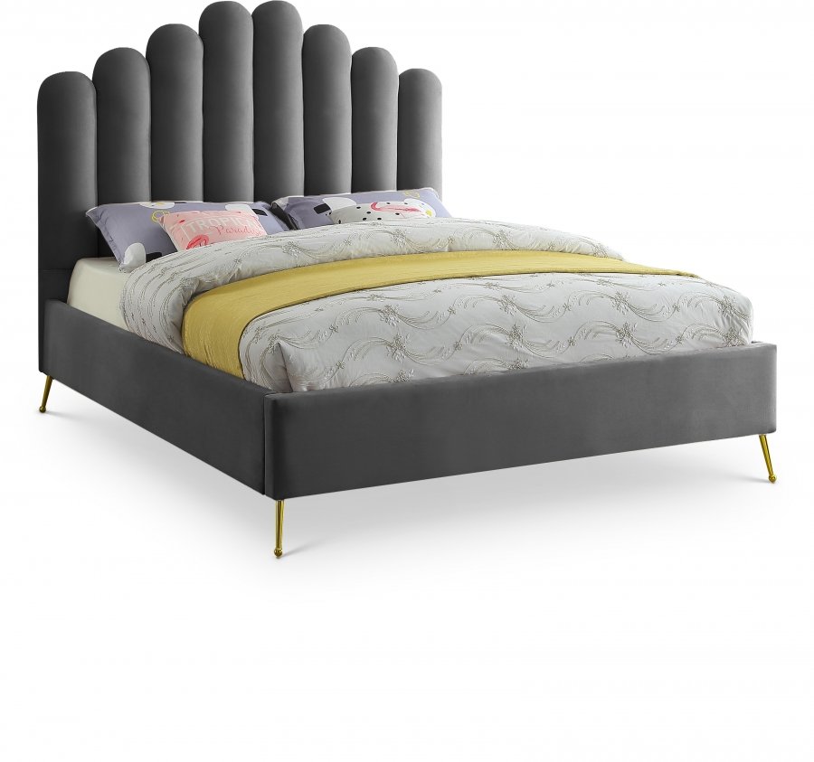 Lily Velvet Upholstered Bed