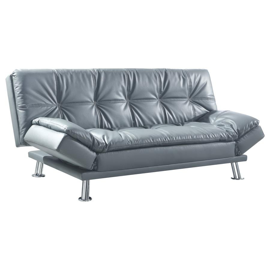 DILLESTON UPHOLSTERED TUFTED CONVERTIBLE SOFA BED GREY