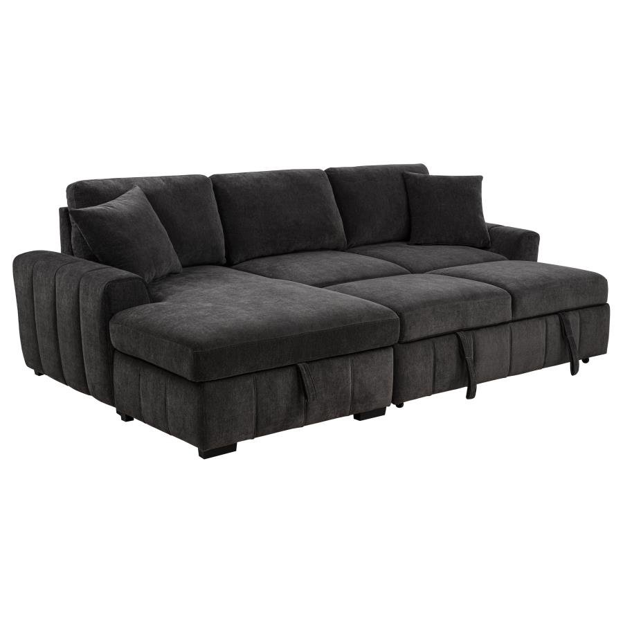 PASTRANA UPHOLSTERED SLEEPER SECTIONAL SOFA LAF CHAISE GREY - Image 4