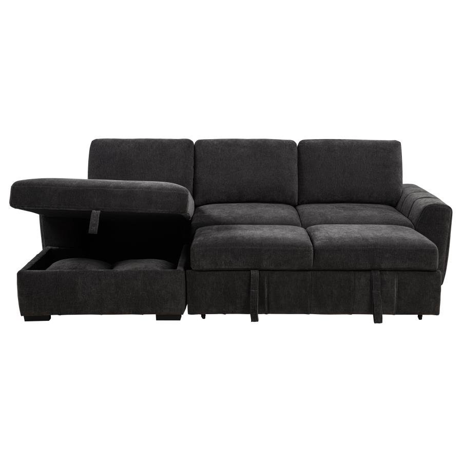 PASTRANA UPHOLSTERED SLEEPER SECTIONAL SOFA LAF CHAISE GREY - Image 8