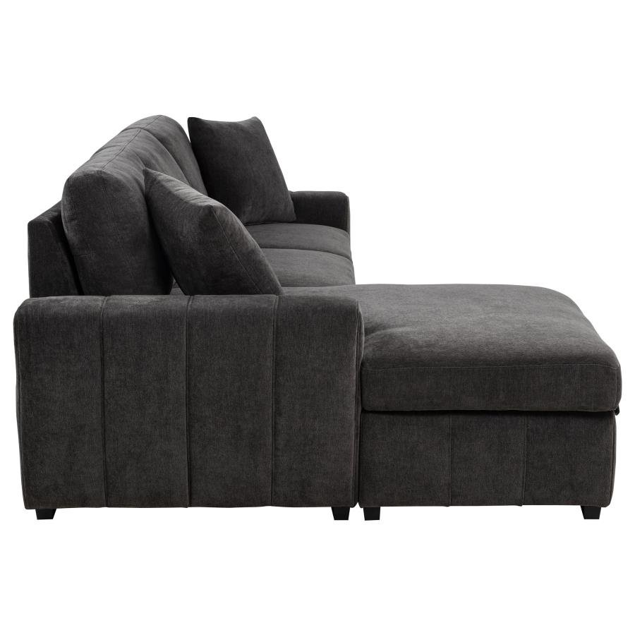 PASTRANA UPHOLSTERED SLEEPER SECTIONAL SOFA LAF CHAISE GREY - Image 10