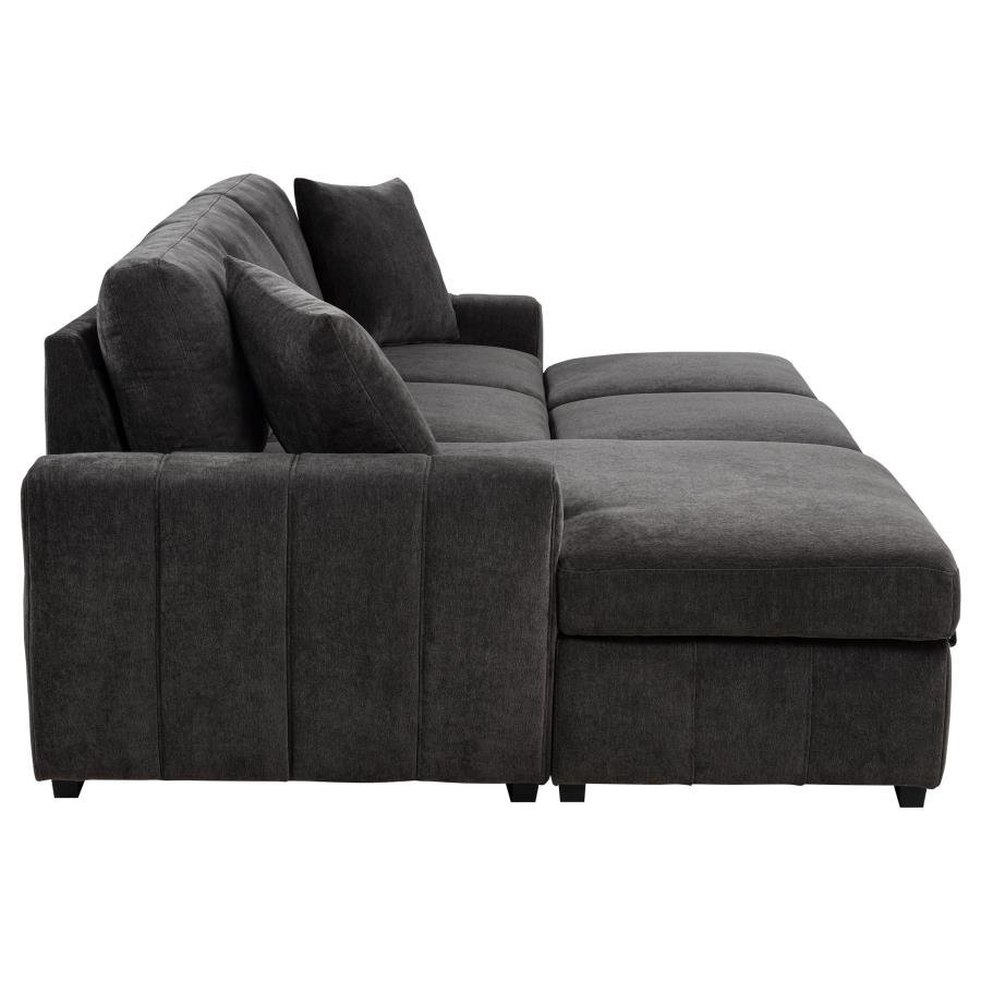 PASTRANA UPHOLSTERED SLEEPER SECTIONAL SOFA LAF CHAISE GREY - Image 11