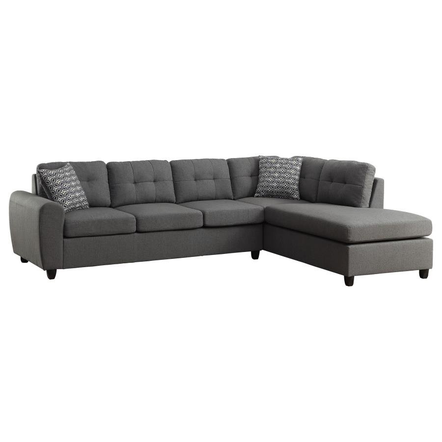 STONENESSE UPHOLSTERED SECTIONAL CHAISE SOFA GREY