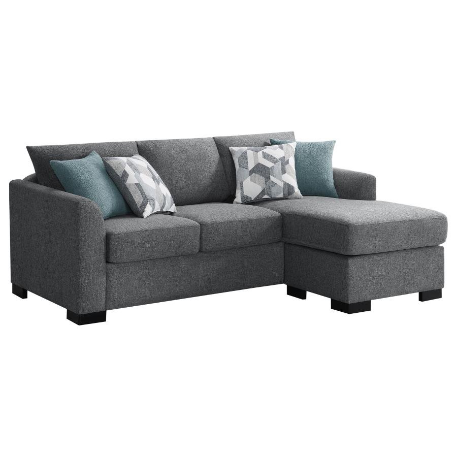 STOREY UPHOLSTERED SLEEPER SECTIONAL CHAISE SOFA GREY