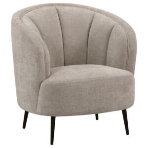 ELLORIE UPHOLSTERED CHANNEL BACK CURVED CHAIR BEIGE