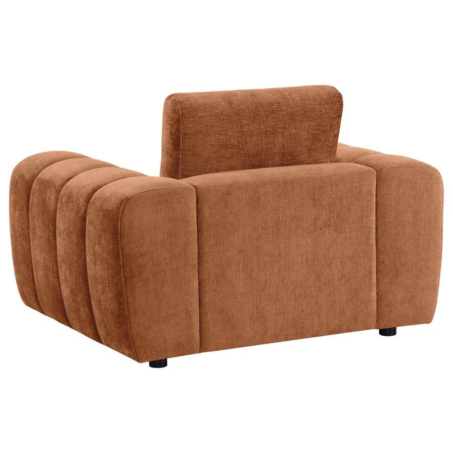 BURNETT 3-PIECE CHENILLE UPHOLSTERED SOFA SET BURNT ORANGE - Image 7