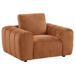 BURNETT CHENILLE UPHOLSTERED ACCENT CHAIR BURNT ORANGE