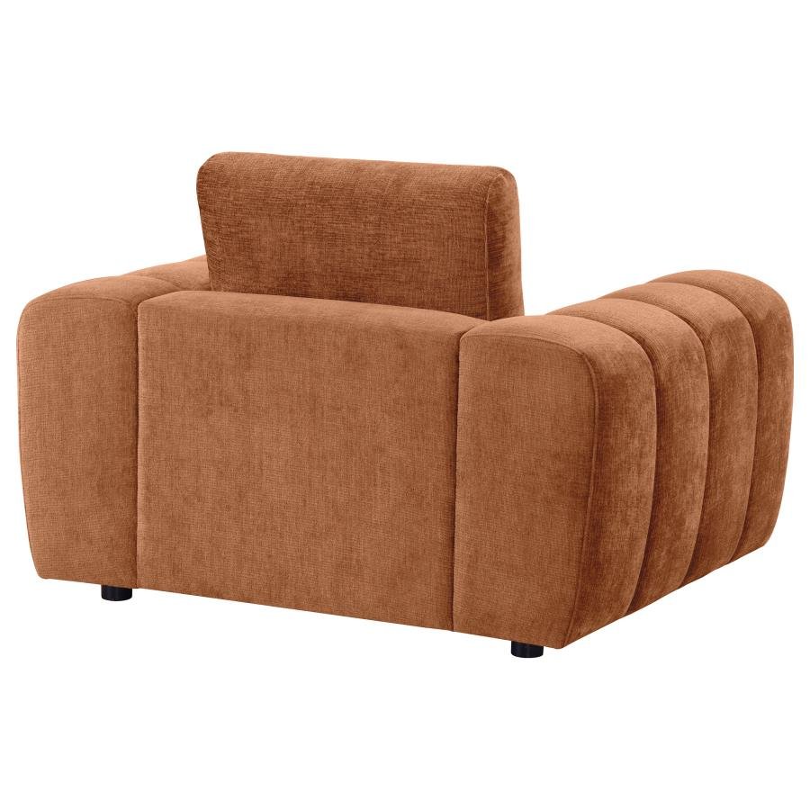 BURNETT CHENILLE UPHOLSTERED ACCENT CHAIR BURNT ORANGE - Image 7