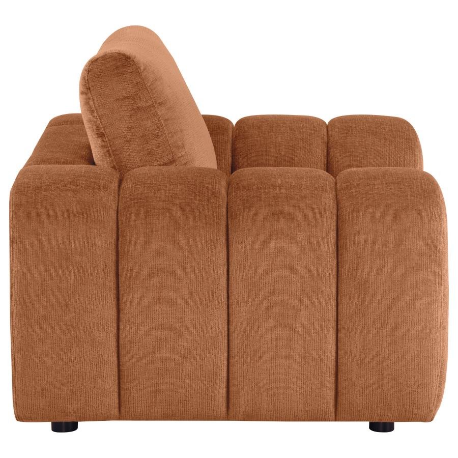 BURNETT CHENILLE UPHOLSTERED ACCENT CHAIR BURNT ORANGE - Image 8
