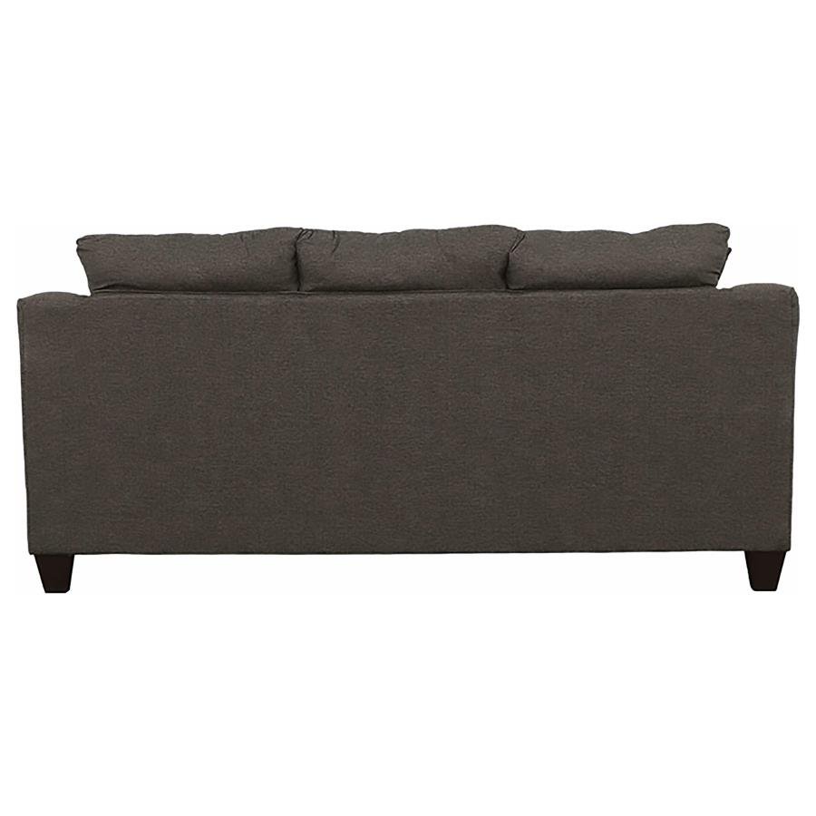 SALIZAR UPHOLSTERED FLARED ARM SOFA CHARCOAL GREY - Image 5