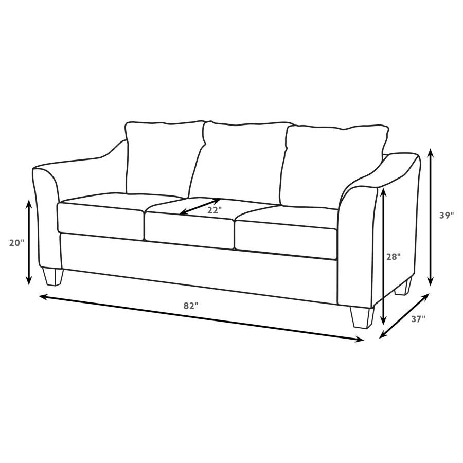SALIZAR UPHOLSTERED FLARED ARM SOFA CHARCOAL GREY - Image 9