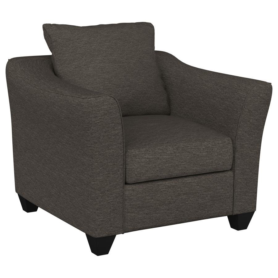 SALIZAR UPHOLSTERED FLARED ARM ACCENT CHAIR CHARCOAL GREY
