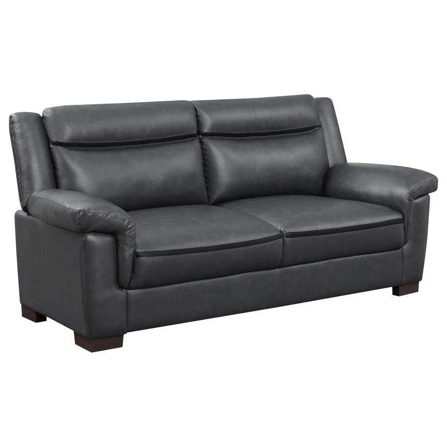 ARABELLA UPHOLSTERED PADDED ARM SOFA GREY