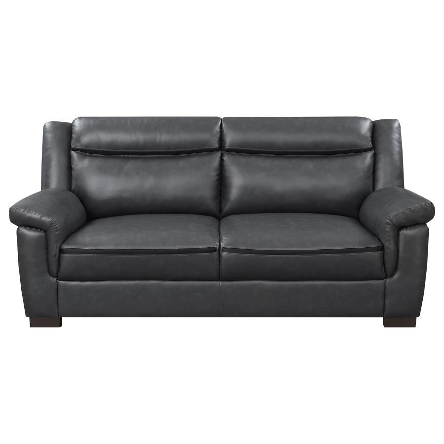 ARABELLA UPHOLSTERED PADDED ARM SOFA GREY - Image 3