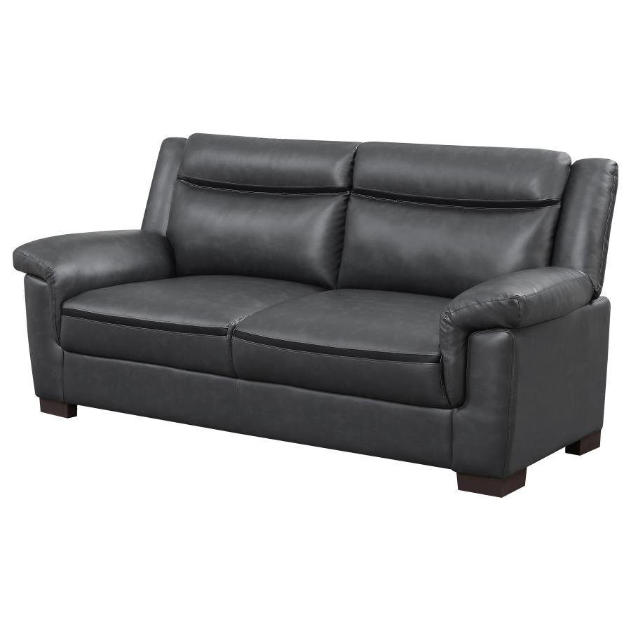 ARABELLA UPHOLSTERED PADDED ARM SOFA GREY - Image 4