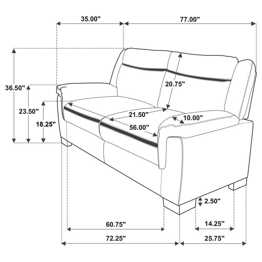 ARABELLA UPHOLSTERED PADDED ARM SOFA GREY - Image 6
