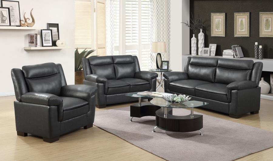 ARABELLA UPHOLSTERED PADDED ARM SOFA GREY - Image 7