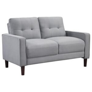BOWEN UPHOLSTERED TRACK ARM TUFTED LOVESEAT GREY