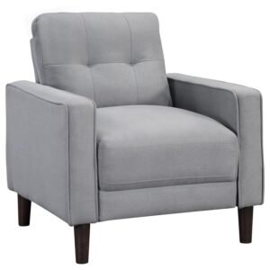BOWEN UPHOLSTERED TRACK ARM TUFTED ACCENT CHAIR GREY