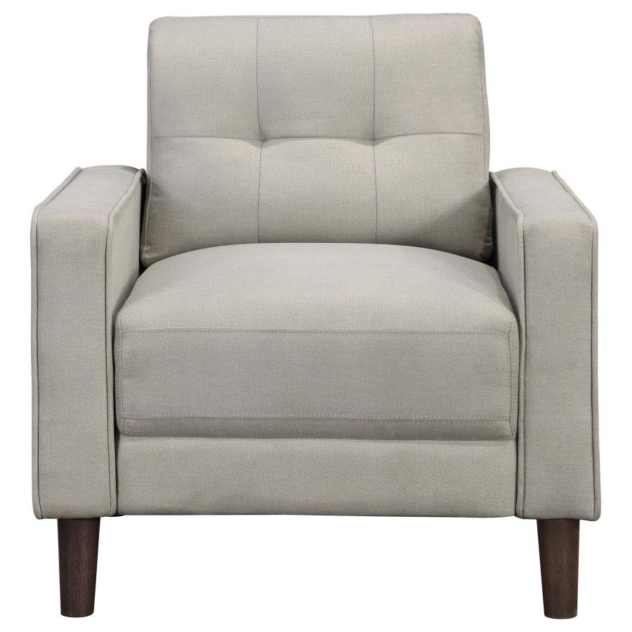BOWEN UPHOLSTERED TRACK ARM TUFTED ACCENT CHAIR BEIGE - Image 3