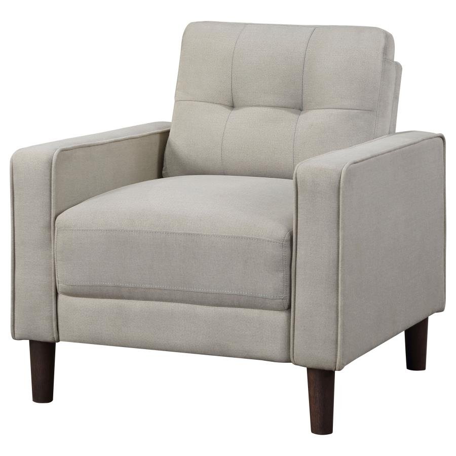 BOWEN UPHOLSTERED TRACK ARM TUFTED ACCENT CHAIR BEIGE - Image 4