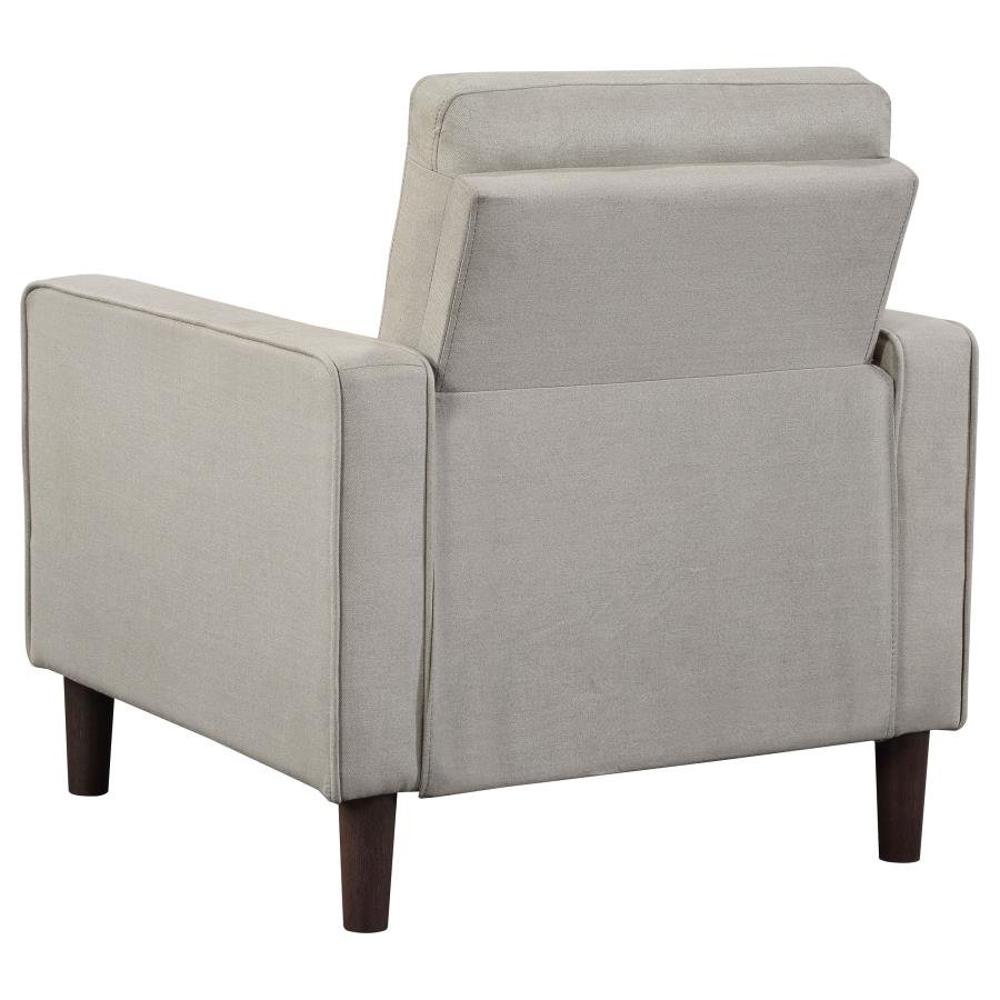 BOWEN UPHOLSTERED TRACK ARM TUFTED ACCENT CHAIR BEIGE - Image 6