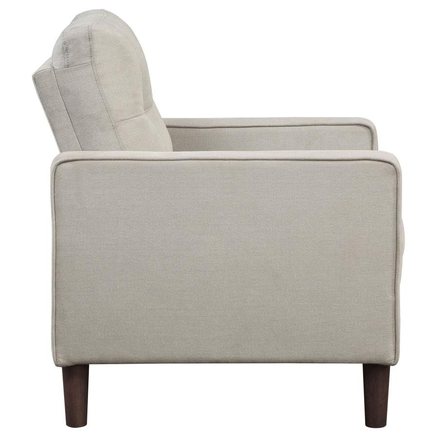 BOWEN UPHOLSTERED TRACK ARM TUFTED ACCENT CHAIR BEIGE - Image 8