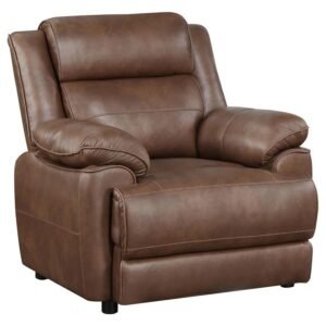 ELLINGTON UPHOLSTERED PADDED ARM ACCENT CHAIR DARK BROWN
