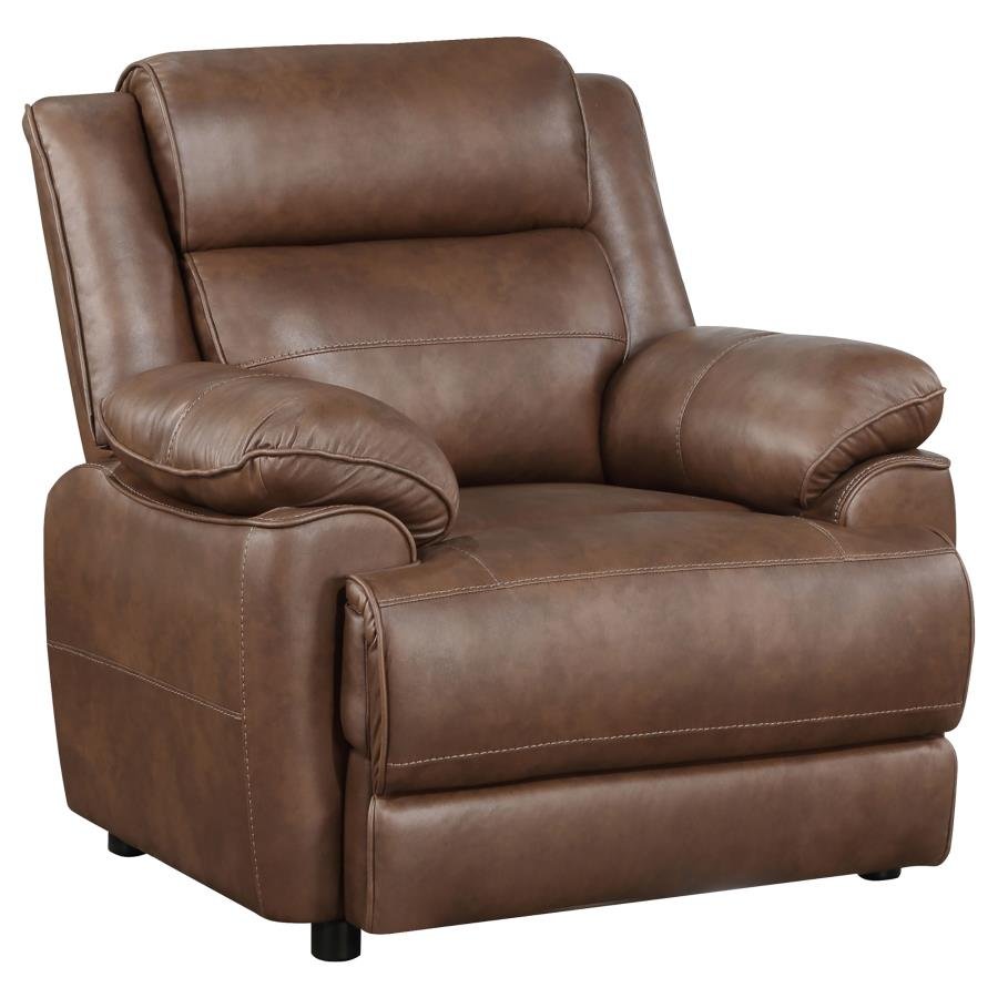 ELLINGTON UPHOLSTERED PADDED ARM ACCENT CHAIR DARK BROWN