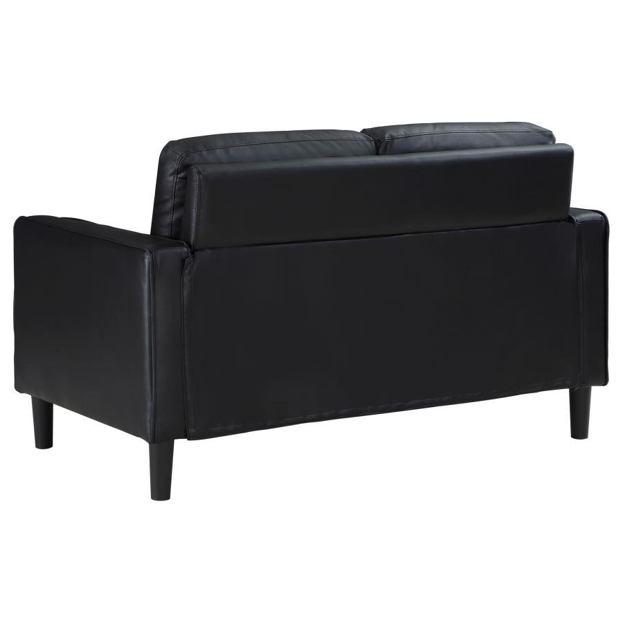 RUTH 3-PIECE UPHOLSTERED TRACK ARM SOFA SET BLACK - Image 9