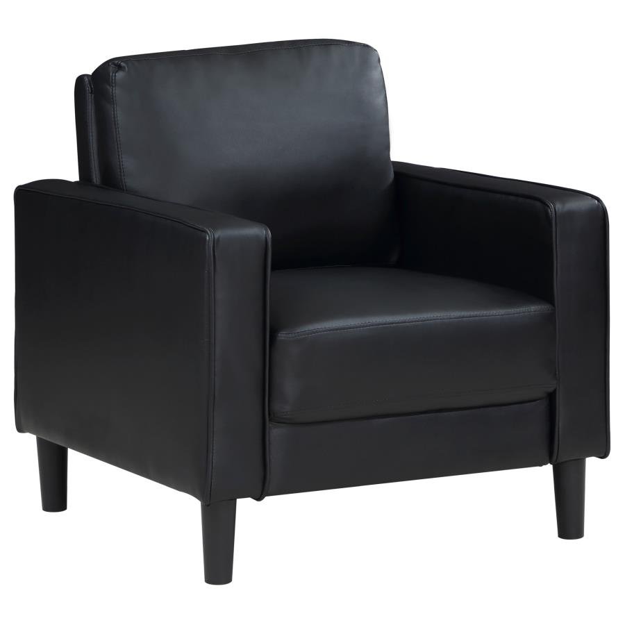 RUTH 3-PIECE UPHOLSTERED TRACK ARM SOFA SET BLACK - Image 11