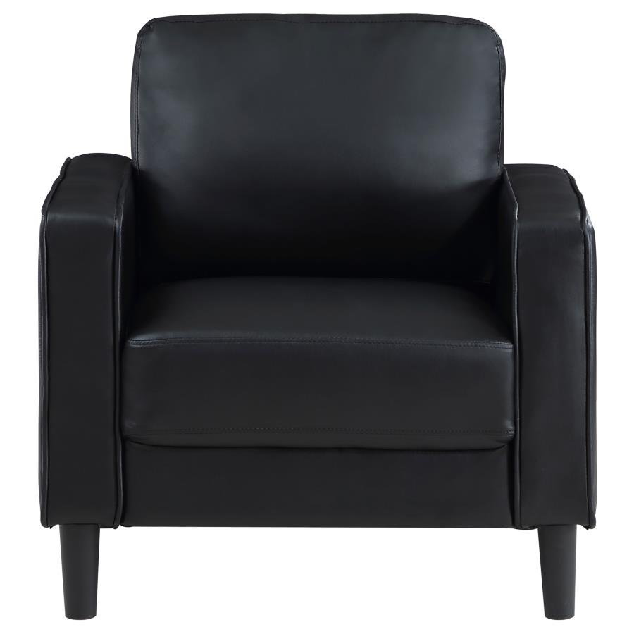 RUTH 3-PIECE UPHOLSTERED TRACK ARM SOFA SET BLACK - Image 12