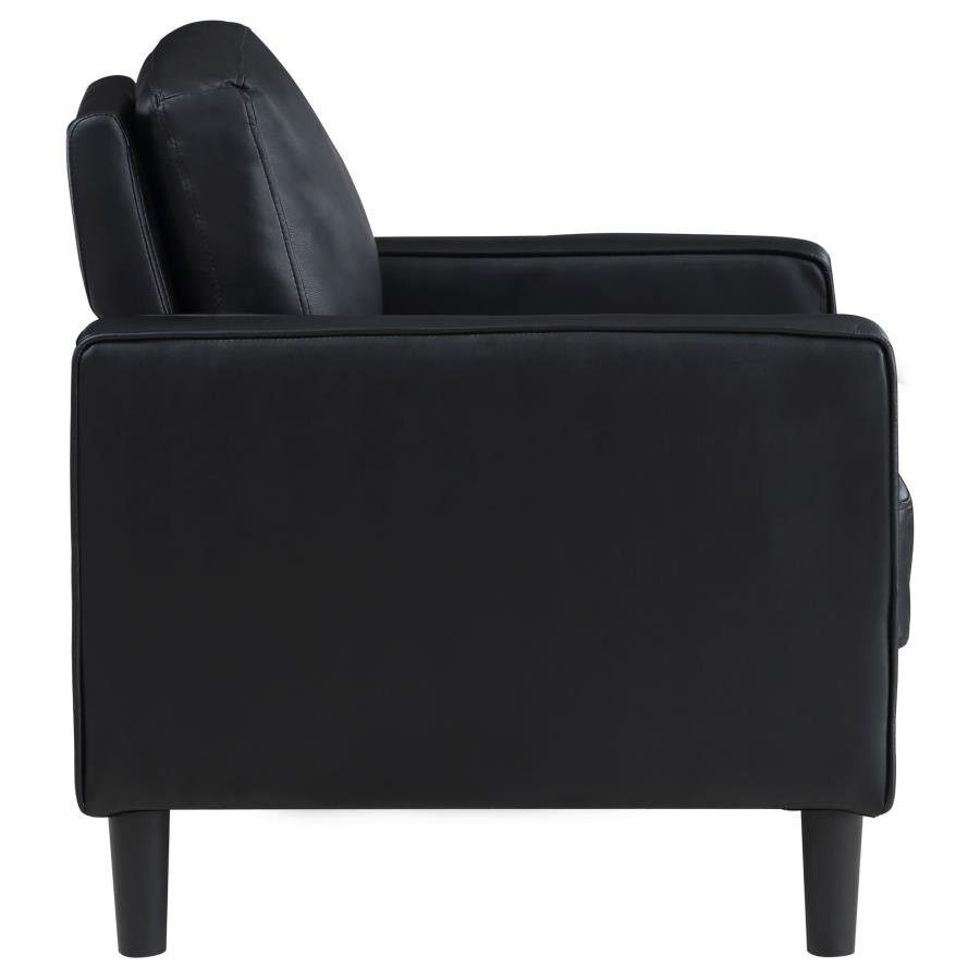 RUTH 3-PIECE UPHOLSTERED TRACK ARM SOFA SET BLACK - Image 14