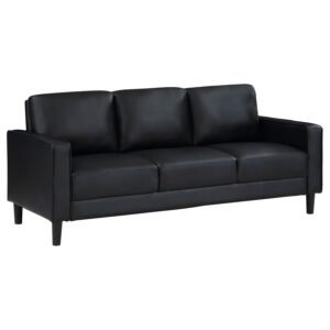RUTH UPHOLSTERED TRACK ARM SOFA BLACK