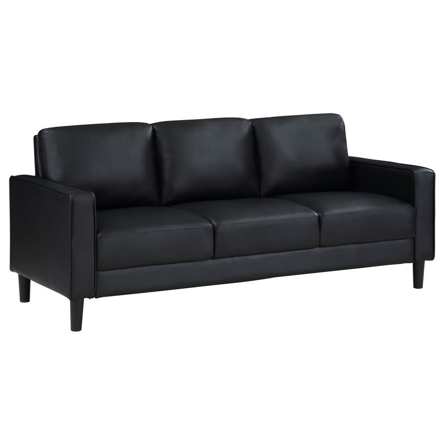 RUTH UPHOLSTERED TRACK ARM SOFA BLACK